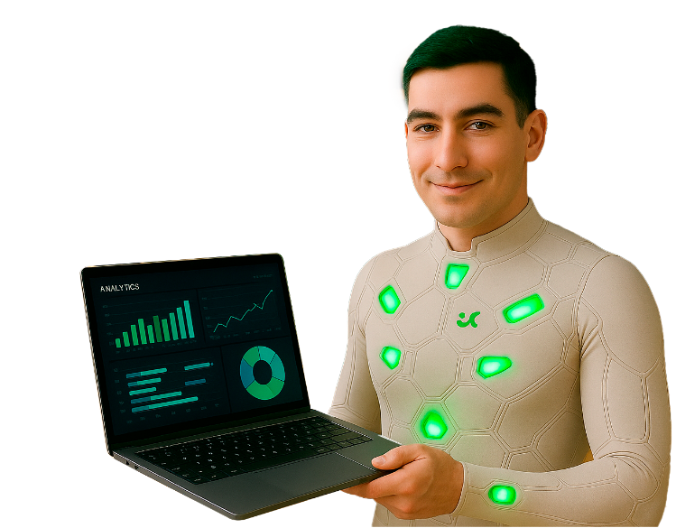 Devon working on a notebook